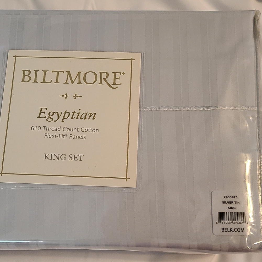 Egyptian 100% Cotton King Sheet Set - Light Blue Tint